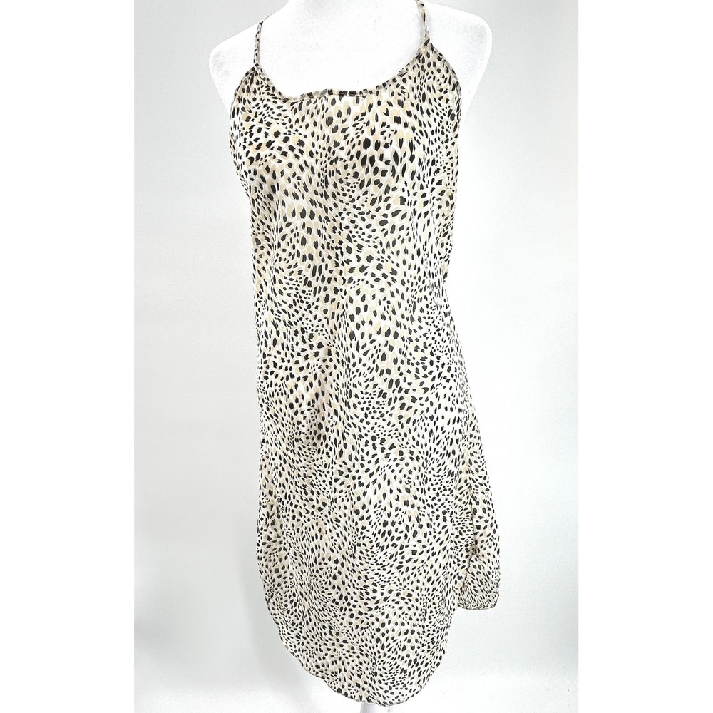 Forever Young Vintage Sheer Leopard Print Slip Dress Strappy Y2K Grunge 1X